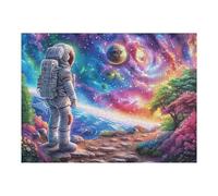 Astronaut Space Galaxy Puzzle 500 Pezzi Rilassamento Antistress Premium Rompicapo Pressione Ridotta Attività Mindfulness Rigenerazione Mentale500 PCS