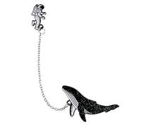 Astronaut Space Whale Shape Drop Glaze Spilla Abiti Giacca Sciarpa Borsa Pendente Accessori per Il Fascino Elegante e Popolare Handy And Professional