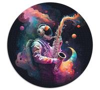 Astronaut spielt Saxophon, Puzzle 1000 Teile für Erwachsene, Papierpuzzle, Familieninteraktion und Gehirntraining, Familienaktivitäts-Herausforderung, 1000 Teile (67,5x67,5cm)