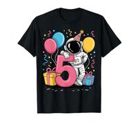 Astronauta 5 ° compleanno ragazzo ragazza 5 anni quinto astronauta Maglietta