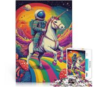 Astronauta a cavallo di un unicorno Puzzle 1000 pezzi per adolescenti Antistress Vacanza in patria Uccidere il tempo Collezione di artisti, Belle arti 38x26cm