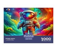Astronauta Astronauta colorato nell'universo colorato Puzzle da 1000 pezzi per adulti Bellissimo puzzle decorativo Divertente regalo 70x50cm/1000 pezzi