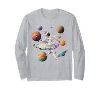 Astronauta Ballerina Danza nello Spazio Pianeti Bambini Donne Ragazza Maglia a Manica