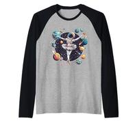 Astronauta Ballerina Danza nello Spazio Pianeti Bambini Donne Ragazza Maglia con Maniche Raglan