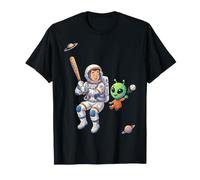 Astronauta Baseball Alieno Astronomia Spazio Esterno Galassia Maglietta
