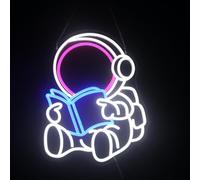 Astronauta Book Neon Sign, Astronauta Led Sign, Custom Neon Sign, Book Store Wall Decor Kids Room Game Room Wall Art Decor,Bookish LED Sign, Bookworm Reader Club Wall Decor Regali di compleanno di