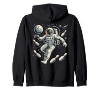 Astronauta, Bowling, in, Spazio, con, perni Felpa con Cappuccio