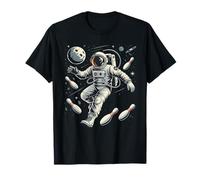Astronauta, Bowling, in, Spazio, con, perni Maglietta
