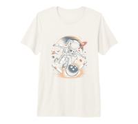 Astronauta, Bowling, in, Spazio, con, perni Maglietta Premium