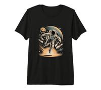 Astronauta, Bowling, in, Spazio, con, perni Maglietta Premium