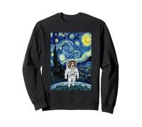 Astronauta Cane Spazio Tuta Notte Stellata vorticoso Cielo Arte Felpa