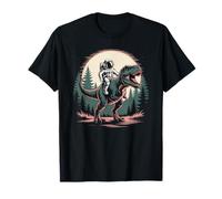 Astronauta Cavalcando T-Rex Dinosauro Spazio Luna Galassia Uomini Donne Maglietta
