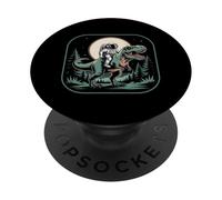 Astronauta Cavalcando T-Rex Dinosauro Spazio Luna Galassia Uomini Donne PopSockets PopGrip Adesivo