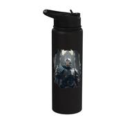 Astronauta cavaliere del futuro nel Medioevo Stainless Steel Insulated Water Bottle
