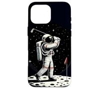 Astronauta che gioca a golf sulla luna spaziale Custodia per iPhone 16 Pro Max