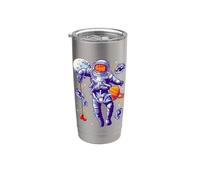 Astronauta che gioca a Yoyo nello spazio - Fun Sci-Fi Cosmic Art Bicchiere termico in acciaio inox doppia parete