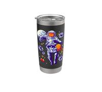Astronauta che gioca a Yoyo nello spazio - Fun Sci-Fi Cosmic Art Bicchiere termico in acciaio inox doppia parete