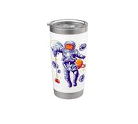 Astronauta che gioca a Yoyo nello spazio - Fun Sci-Fi Cosmic Art Bicchiere termico in acciaio inox doppia parete