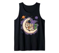 Astronauta Che Legge Alien Moon Cosmic Tales Space Art Canotta