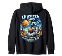 Astronauta Che Legge Un Libro e scopre Una Storia Programma Felpa con Cappuccio