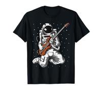 Astronauta Che Suona Il Basso Bassista Musicista Chitarrista Maglietta