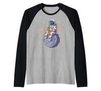 Astronauta che suona sassofonista sassofonista musica jazz Maglia con Maniche Raglan