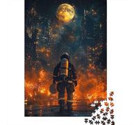Astronauta Cielo Notturno Puzzle 1000 Pezzi Carta Puzzle per Adulti Luce del Fuoco Relax Arredo Regalo 70x50cm/1000pcs