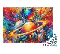 Astronauta con Saturno Puzzle 1000 Pezzi Puzzle per Adulti 70x50cm/1000pcs