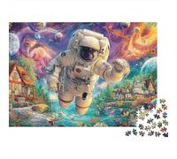 Astronauta Cosmico 1000 Pezzi Puzzle Per Anziani in Cartone Robusto Antistress Allenamento Della Concentrazione Astronauta carino Relax Nelle Pause Ufficio 70x50cm/1000pcs