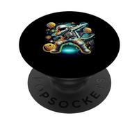Astronauta Dabbing nello Spazio Galassia Cosmica Avventura Pianeti PopSockets PopGrip Adesivo