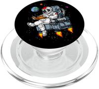 Astronauta dello spazio che legge un libro bibliotecario PopSockets PopGrip per MagSafe