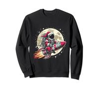 Astronauta di Babbo Natale che vola sul razzo - Costume di Natale Felpa