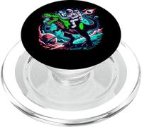 Astronauta Dinosaur T-Rex Space Adventure Galaxy Graphic PopSockets PopGrip per MagSafe