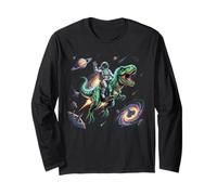 Astronauta Dinosauro T-Rex Galaxy Spazio Esterno Design Maglia a Manica