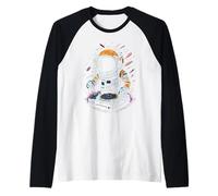 Astronauta DJ DJ Giocare Giradischi nello Spazio Donne Kid Uomini Maglia con Maniche Raglan