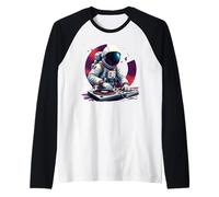 Astronauta Dj Space Lover Musica Astro Maglia con Maniche Raglan