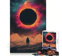 Astronauta e buco nero Interstellar Film sui buchi neri per adulti Puzzle da 1000 pezzi Esercizio di logica Ricreazione tranquilla Bordi puliti Regalo delizioso (38X26CM)