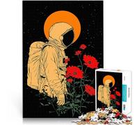 Astronauta e fiori Puzzle 1000 pezzi per adolescenti Giocattoli che creano dipendenza e sfidano l'intelligenza del cervello Regalo per i compleanni 38x26cm