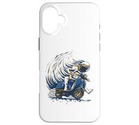 Astronauta Equitazione Un Ciclomotore, Cosmic Astro Spaceman Bike Rider Custodia per iPhone 16 Plus