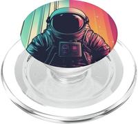 Astronauta galleggiante Retro Space Art | Cosmic Drip PopSockets PopGrip per MagSafe