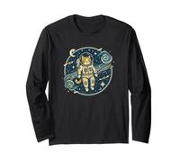 Astronauta Gatto nello Spazio Design per Gli Amanti degli Animali Domestici Maglia a Manica