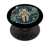 Astronauta gatto nello spazio Design per gli amanti degli animali domestici PopSockets PopGrip Adesivo