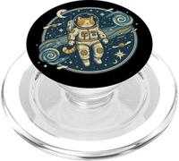 Astronauta gatto nello spazio Design per gli amanti degli animali domestici PopSockets PopGrip per MagSafe