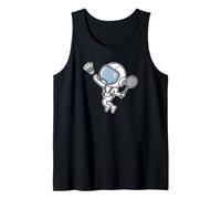 Astronauta Gioca A Badminton con Racchetta Volano Birdie Canotta