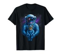 Astronauta Holding Cat Cosmic Galaxy Space Cat Amante Maglietta