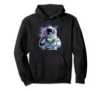 Astronauta Holding Earth Cosmic Space Art Design Felpa con Cappuccio