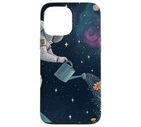 Astronauta Irrigazione Fiori nello Spazio Esterno Custodia per iPhone 13 Pro Max