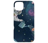 Astronauta Irrigazione Fiori nello Spazio Esterno Custodia per iPhone 15 Plus