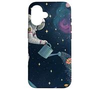 Astronauta Irrigazione Fiori nello Spazio Esterno Custodia per iPhone 16