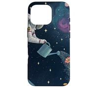Astronauta Irrigazione Fiori nello Spazio Esterno Custodia per iPhone 16 Pro